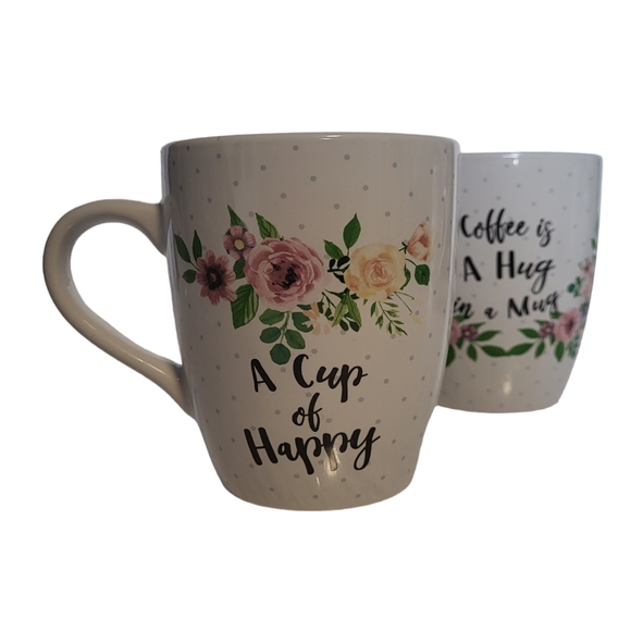 Three Coffee Cups is a Hug& Make me Smile & A cup of Happy  Set 3. - Picture 6 of 9